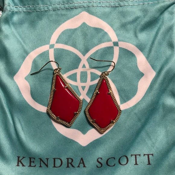 Kendra Scott maroon earrings with gold - Picture 1 of 1